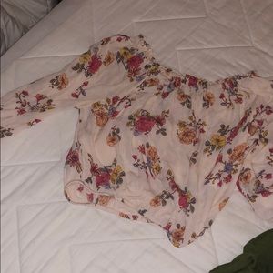 Forever 21 floral off the shoulder shirt